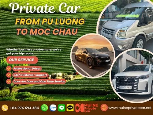 Private Car From Pu Luong To Moc Chau